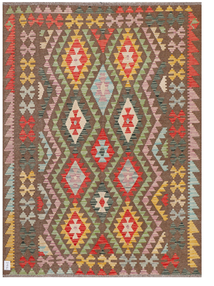 Maimana Afghanistan Kilim Accent Rug - 203 x 147 cm