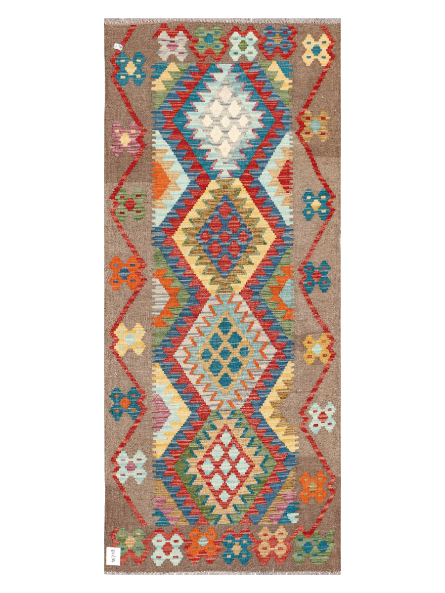 Maimana Afghanistan Kilim Runner Rug - 198 x 84 cm