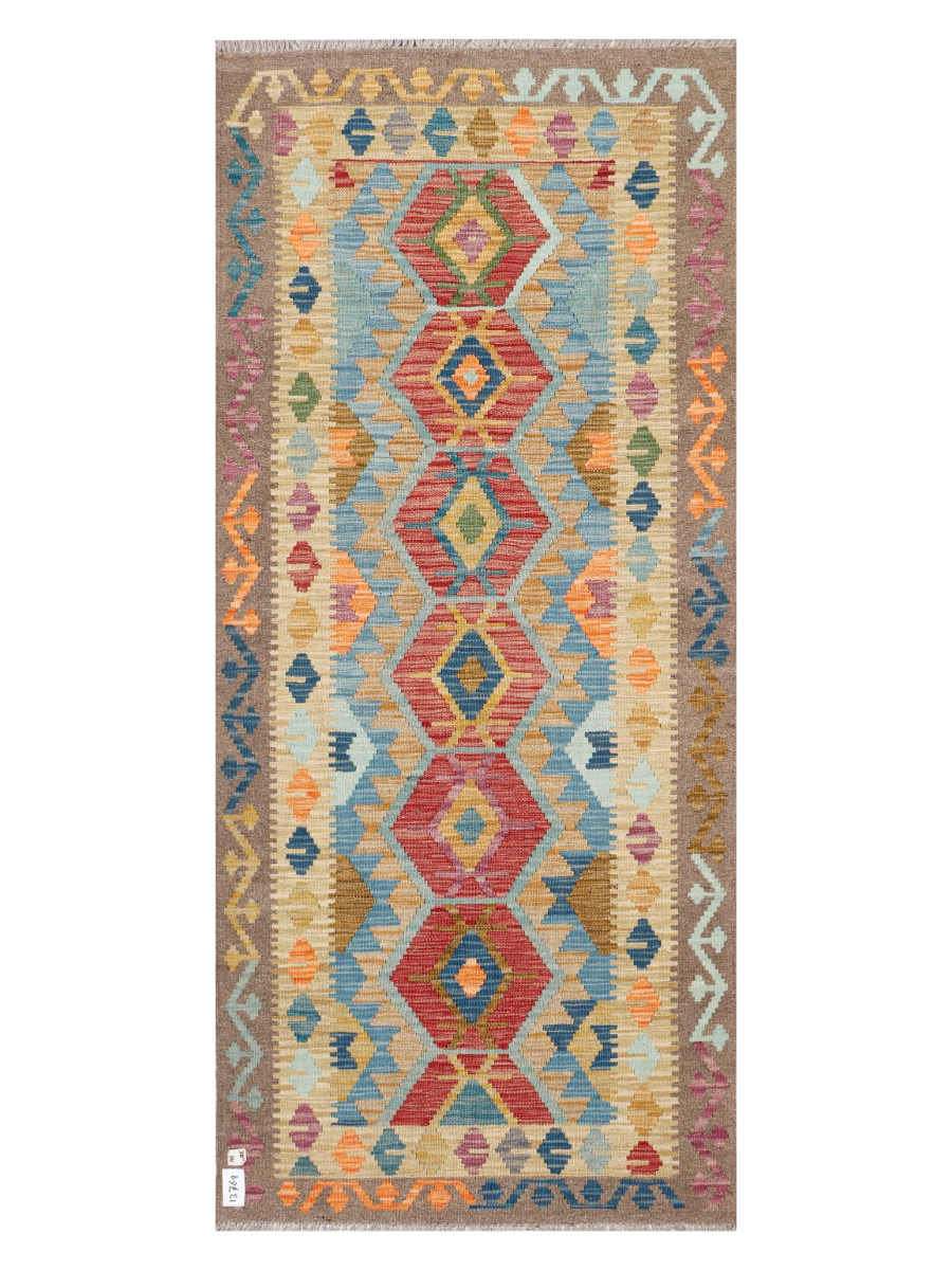 Maimana Afghanistan Kilim Runner Rug - 199 x 87 2 cm