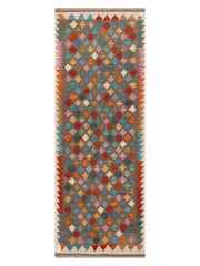 Maimana Afghanistan Kilim Runner Rug - 239 x 86 cm