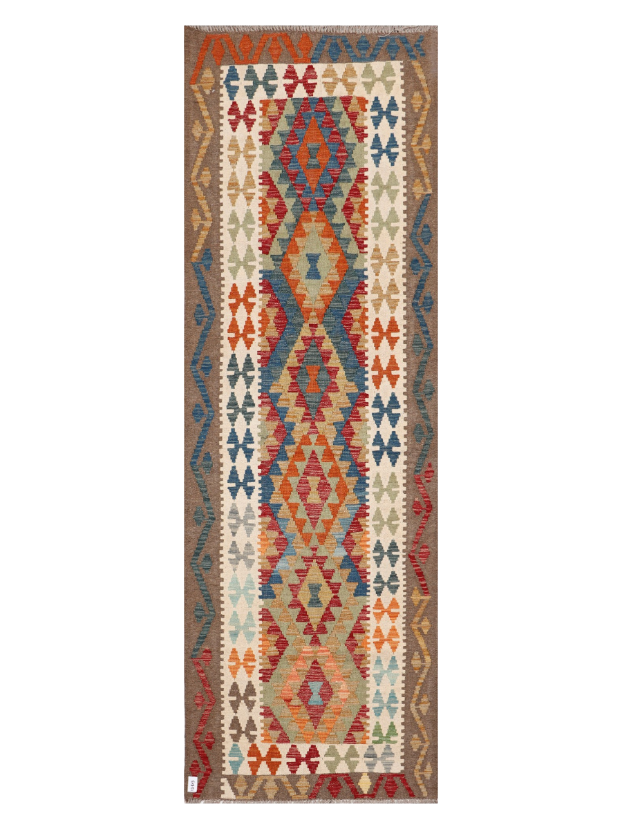 Maimana Afghanistan Kilim Runner Rug - 292 x 95 cm