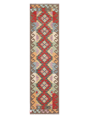 Maimana Afghanistan Kilim Runner Rug - 306 x 80 cm