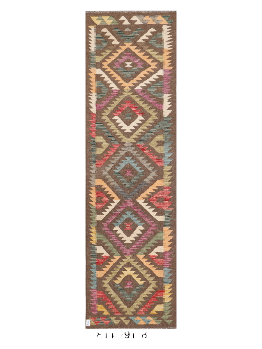Maimana Afghanistan Kilim Runner Rug - 291 x 83 cm