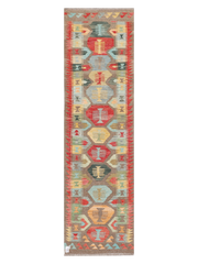 Maimana Afghanistan Kilim Runner Rug - 291 x 82 cm