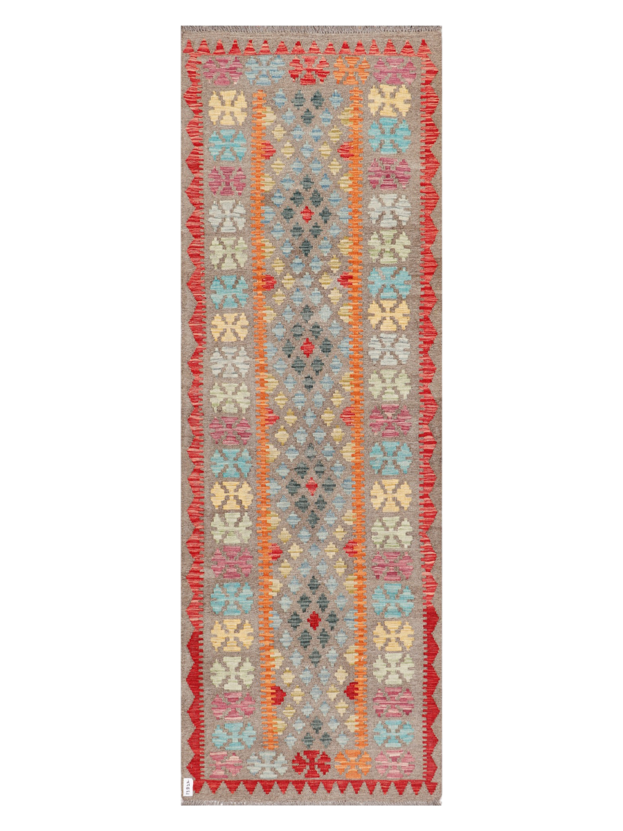Maimana Afghanistan Kilim Runner Rug - 293 x 98 cm