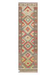 Maimana Afghanistan Kilim Runner Rug - 288 x 79 cm