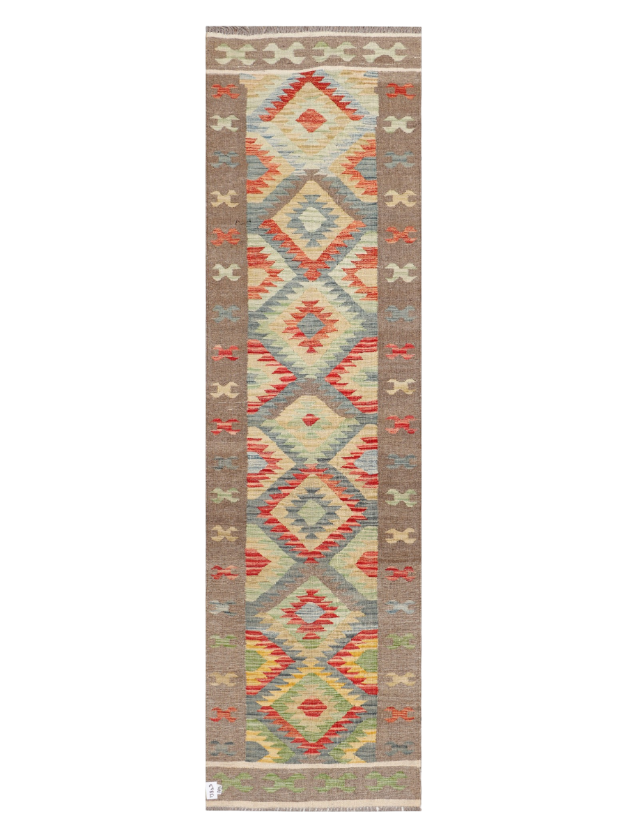 Maimana Afghanistan Kilim Runner Rug - 288 x 79 cm