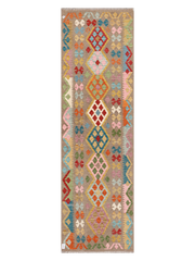 Maimana Afghanistan Kilim Runner Rug - 299 x 89 cm