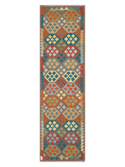 Maimana Afghanistan Kilim Runner Rug - 295 x 85 cm