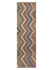 Maimana Afghanistan Kilim Runner Rug - 288 x 83 cm