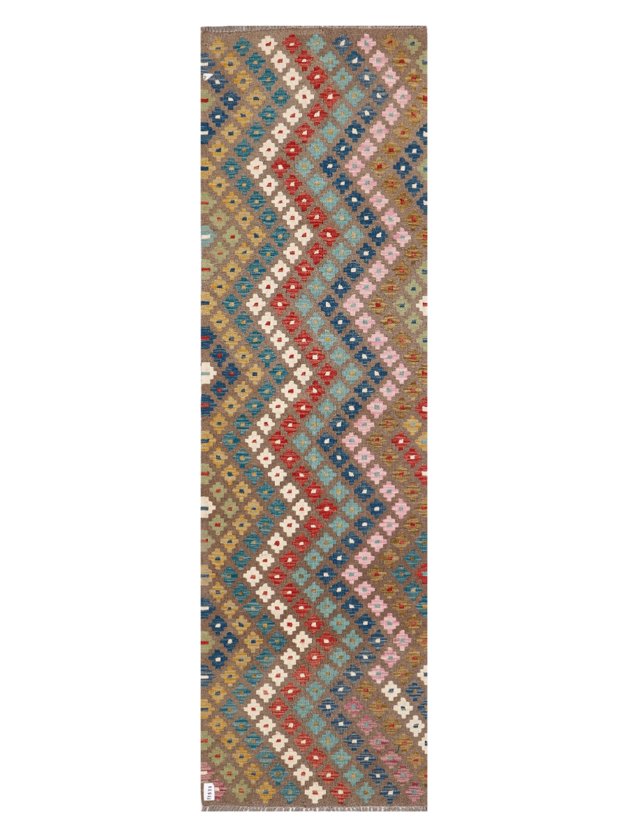 Maimana Afghanistan Kilim Runner Rug - 288 x 83 cm