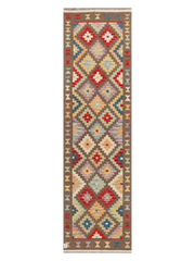 Maimana Afghanistan Kilim Runner Rug - 298 x 83 cm