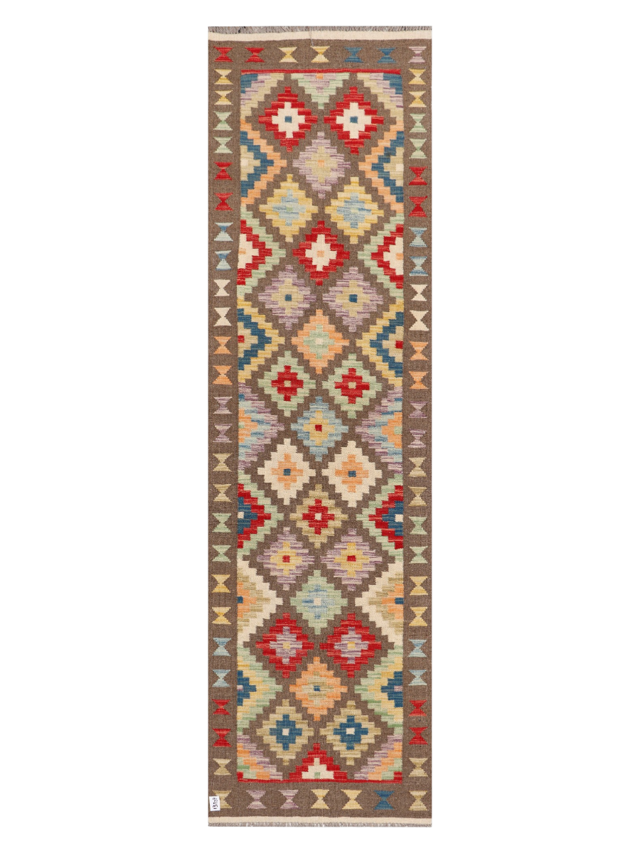 Maimana Afghanistan Kilim Runner Rug - 298 x 83 cm