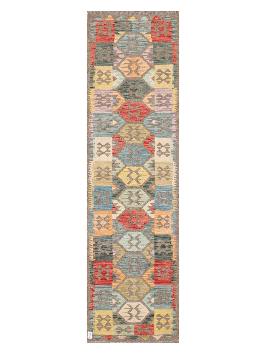 Maimana Afghanistan Kilim Runner Rug - 296 x 82 cm