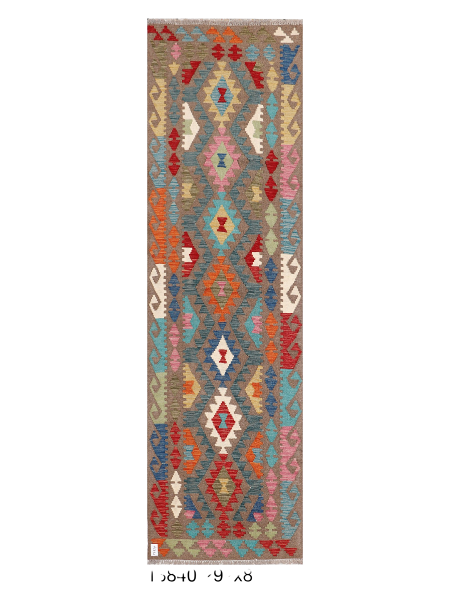 Maimana Afghanistan Kilim Runner Rug - 292 x 83 cm