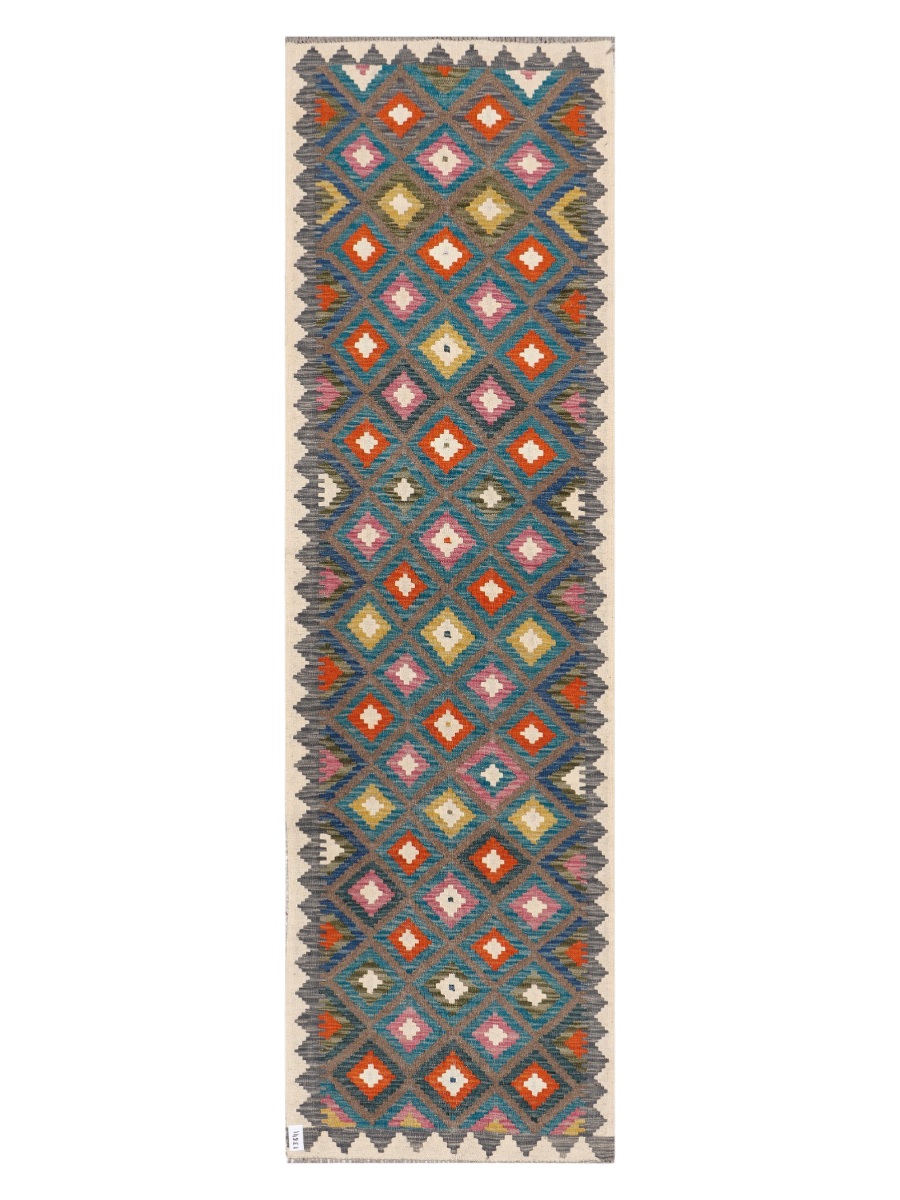 Maimana Afghanistan Kilim Runner Rug - 288 x 84 cm