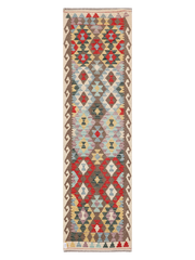 Maimana Afghanistan Kilim Runner Rug - 298 x 84 cm