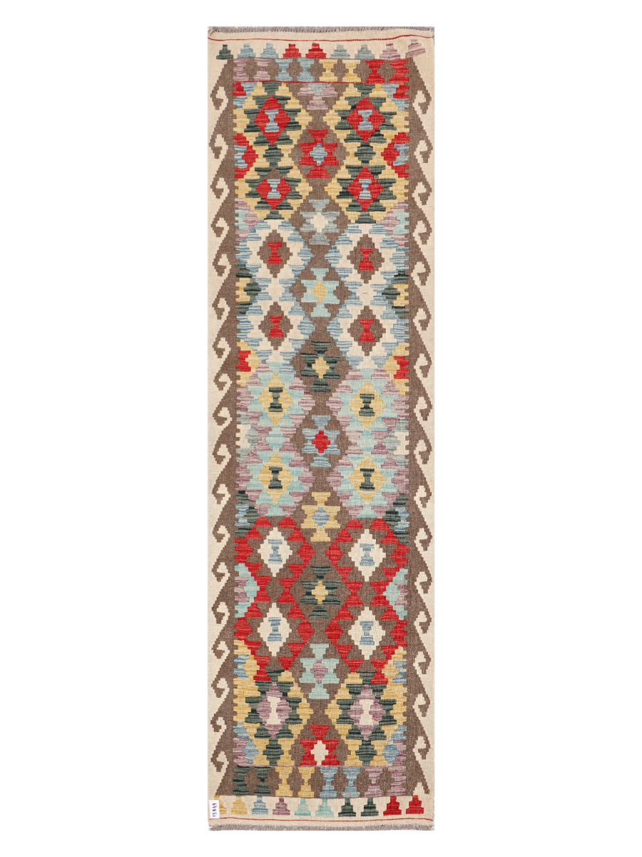 Maimana Afghanistan Kilim Runner Rug - 298 x 84 cm