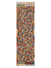 Maimana Afghanistan Kilim Runner Rug - 287 x 85 cm