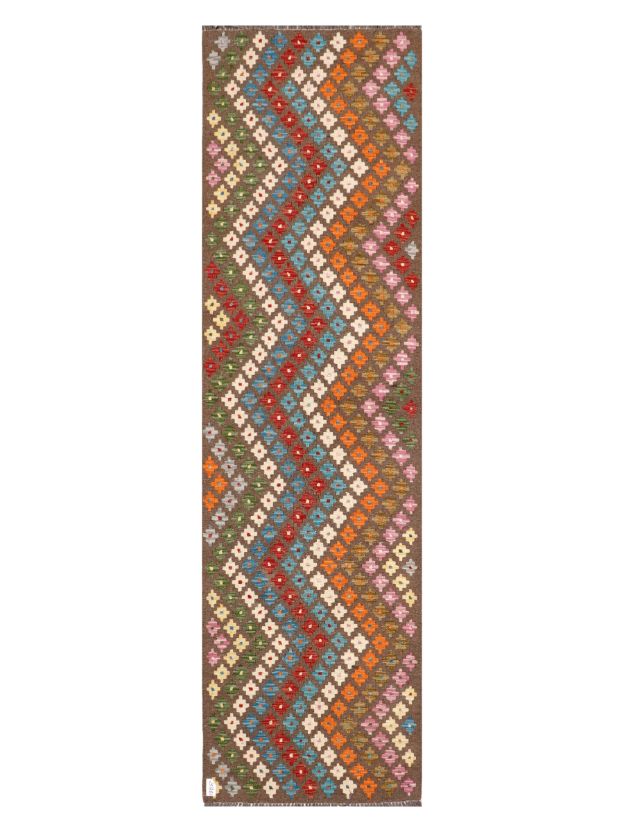 Maimana Afghanistan Kilim Runner Rug - 299 x 84 cm