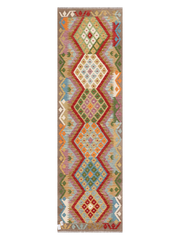 Maimana Afghanistan Kilim Runner Rug - 295 x 85 cm