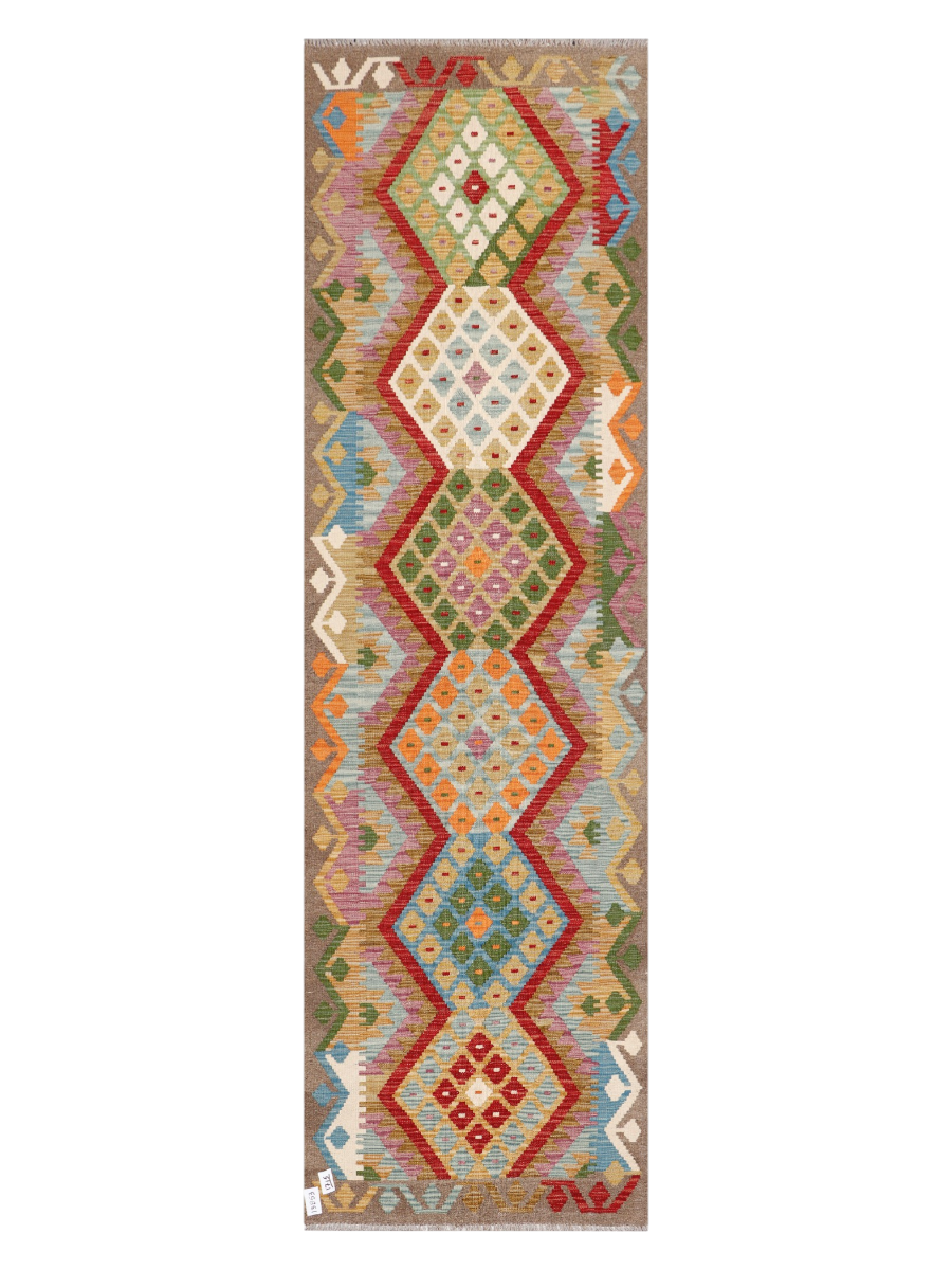 Maimana Afghanistan Kilim Runner Rug - 295 x 85 cm