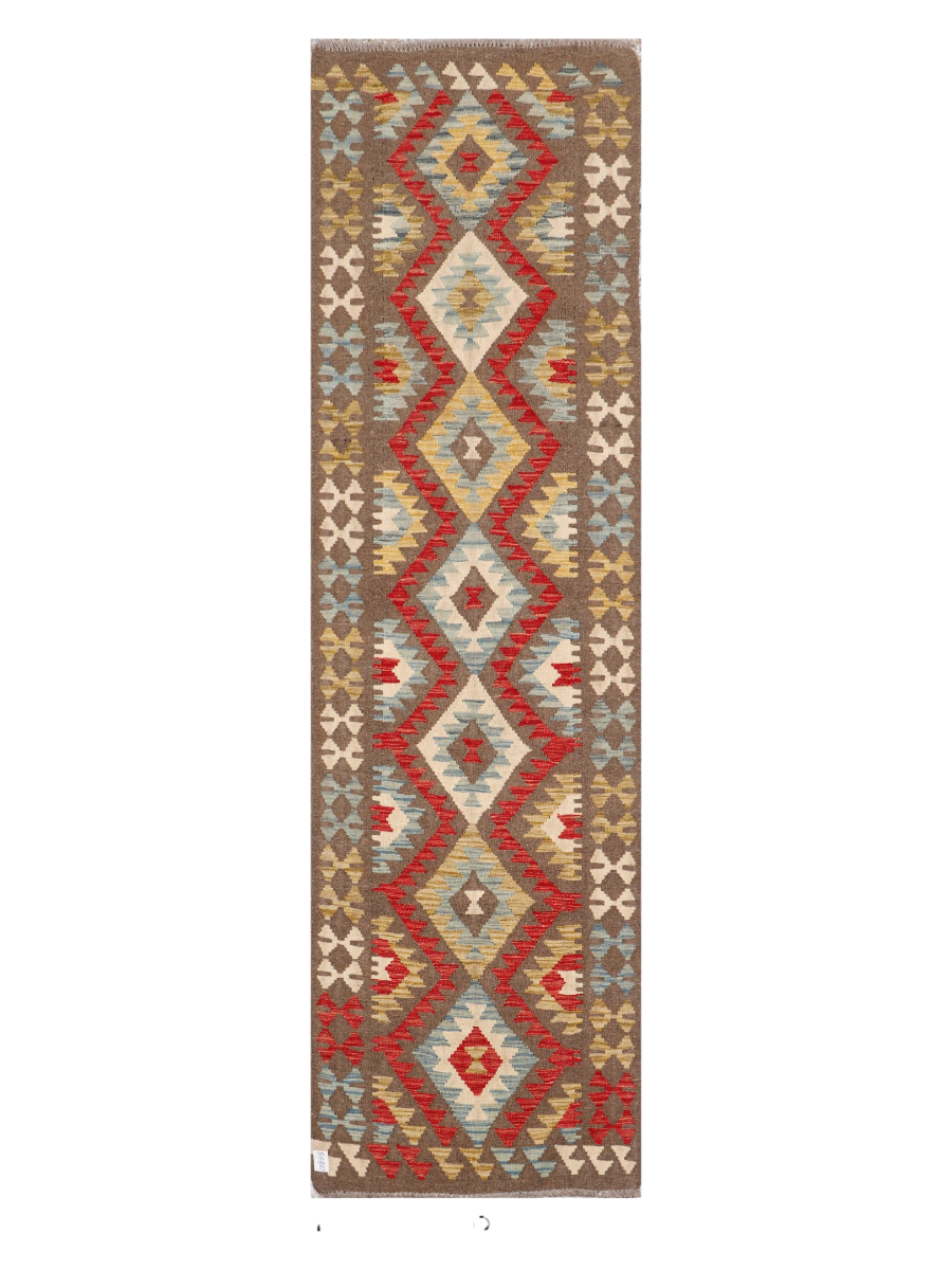 Maimana Afghanistan Kilim Runner Rug - 288 x 82 cm