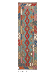 Maimana Afghanistan Kilim Runner Rug - 292 x 84 cm