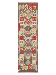Maimana Afghanistan Kilim Runner Rug - 298 x 85 cm