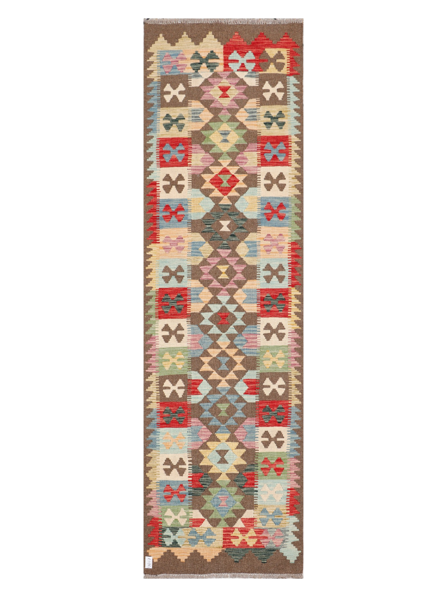 Maimana Afghanistan Kilim Runner Rug - 298 x 85 cm