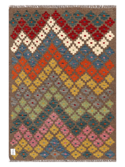 Maimana Afghanistan Kilim Accent Rug - 128 x 88 cm