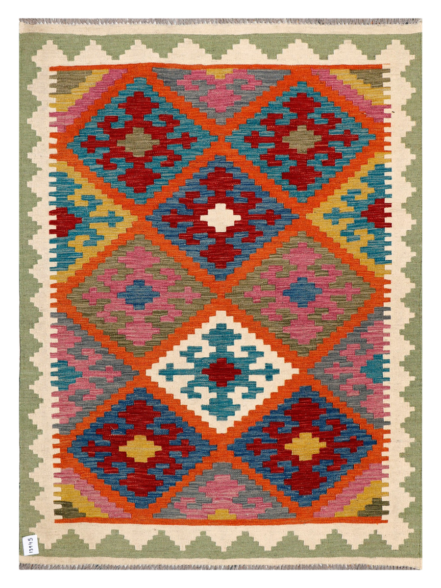 Maimana Afghanistan Kilim Accent Rug - 182 x 133 cm