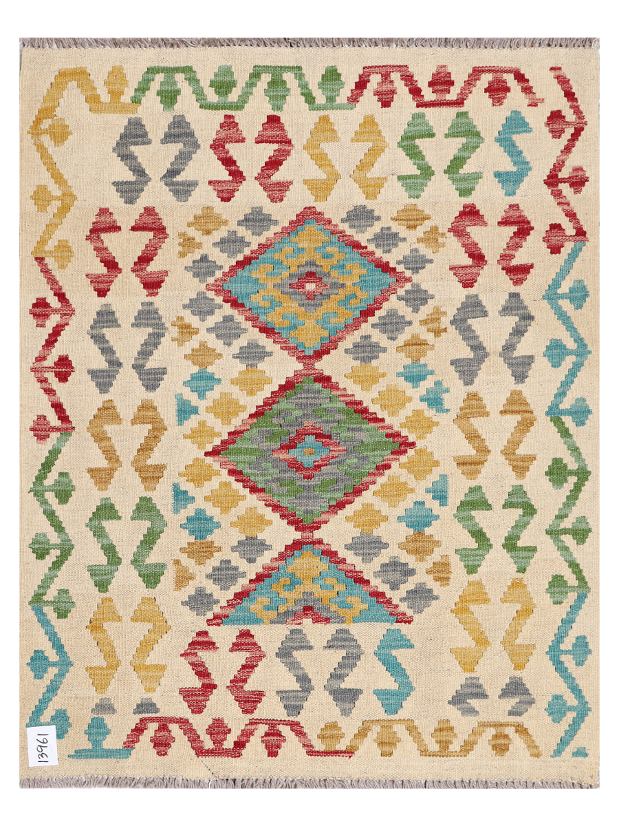 Maimana Afghanistan Kilim Accent Rug - 119 x 92 cm