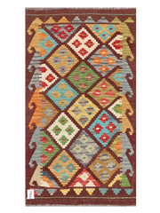Maimana Afghanistan Kilim Accent Rug - 140 x 78 cm