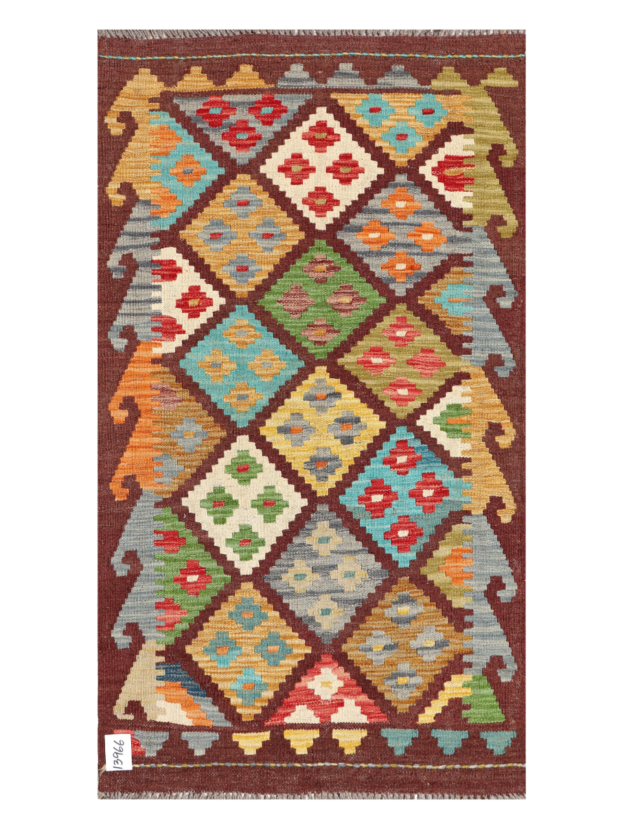 Maimana Afghanistan Kilim Accent Rug - 140 x 78 cm