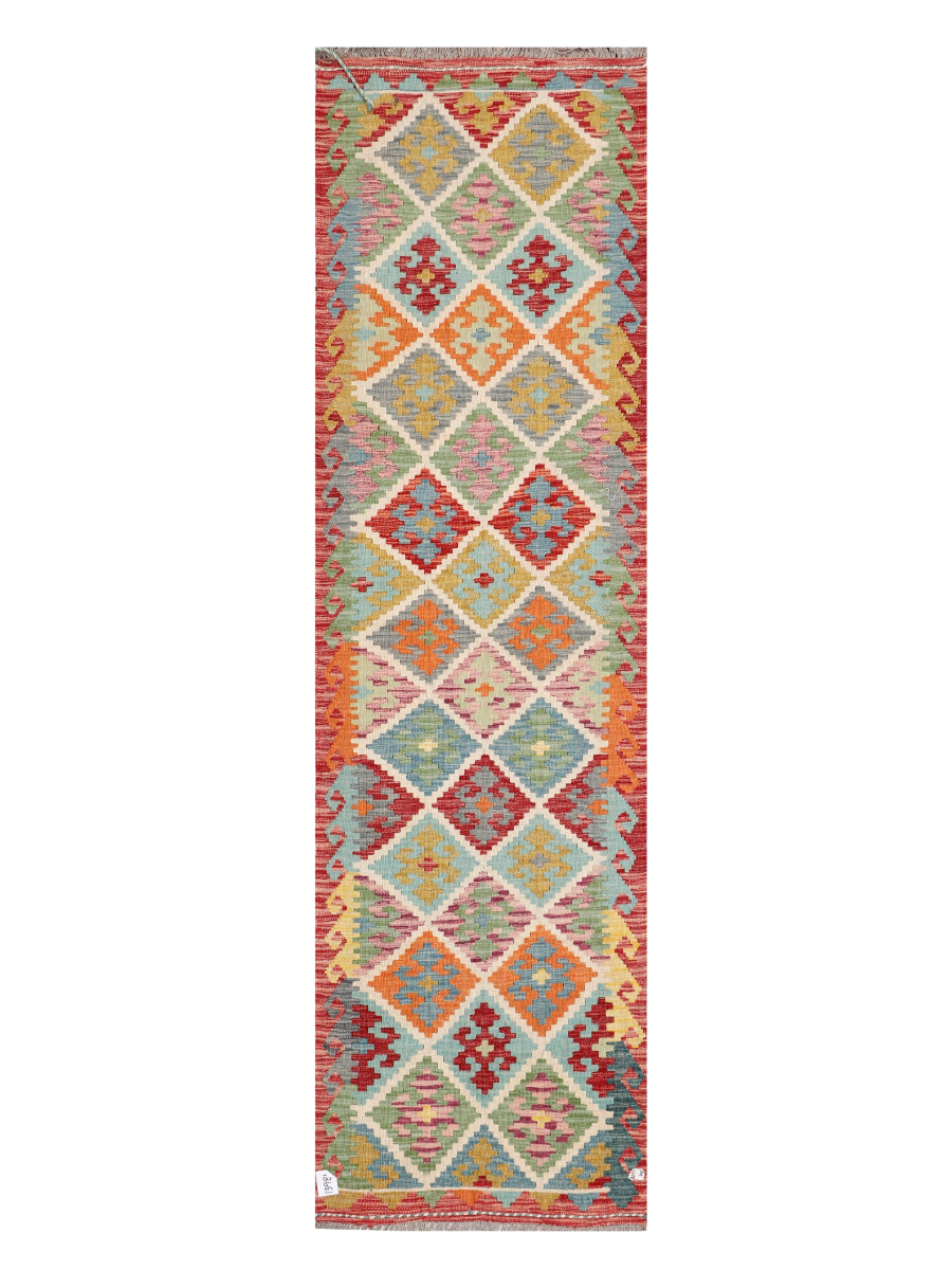 Maimana Afghanistan Kilim Runner Rug - 289 x 81 cm
