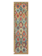 Maimana Afghanistan Kilim Runner Rug - 296 x 82 cm