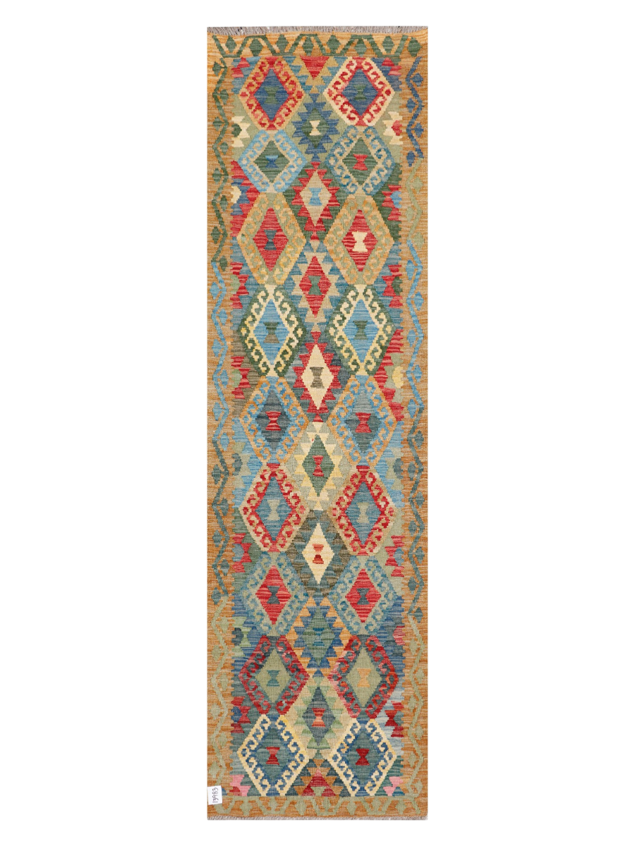Maimana Afghanistan Kilim Runner Rug - 296 x 82 cm