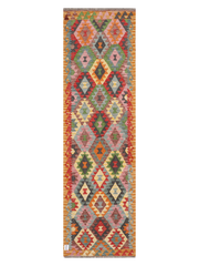 Maimana Afghanistan Kilim Runner Rug - 287 x 84 cm