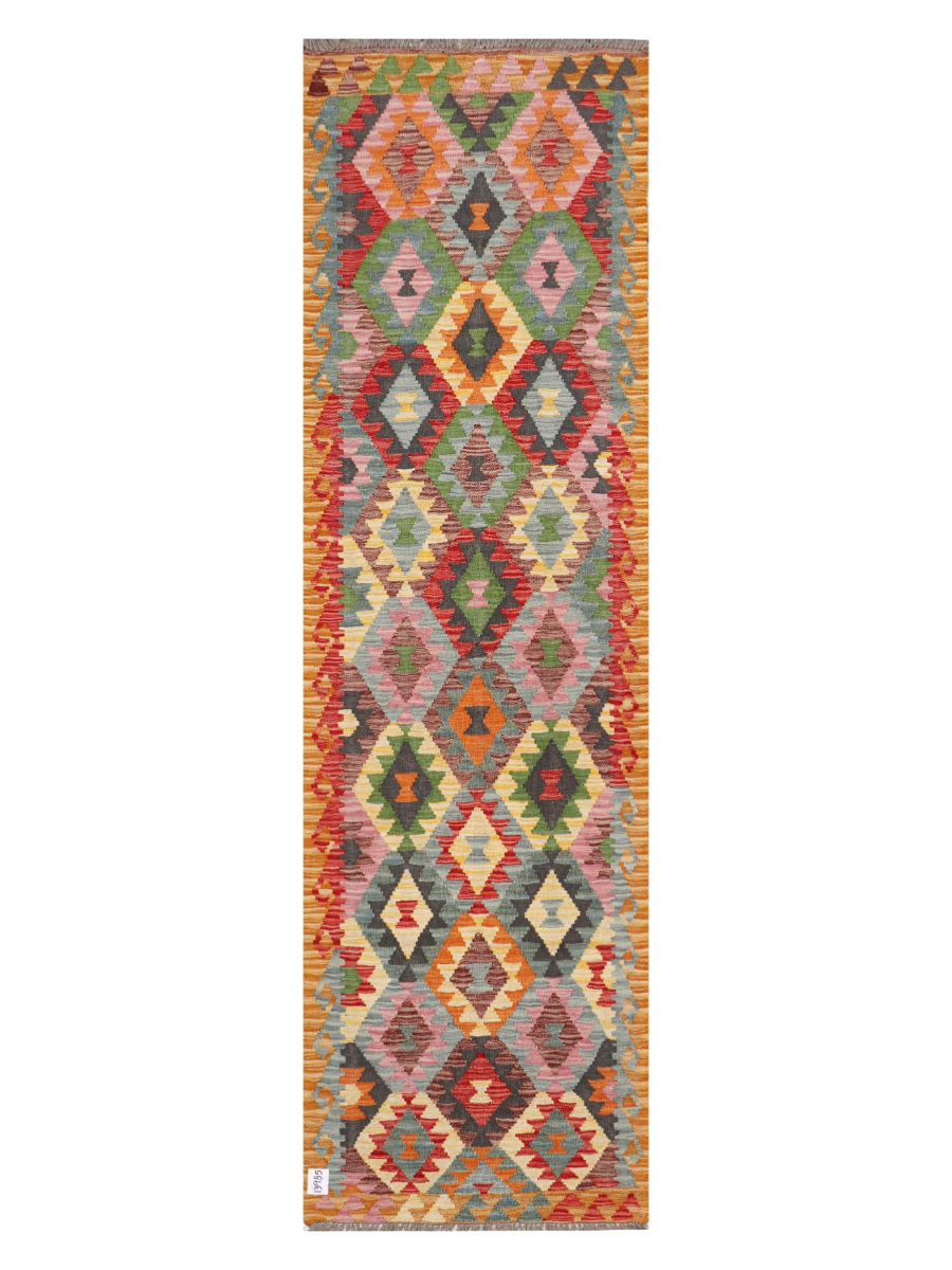 Maimana Afghanistan Kilim Runner Rug - 287 x 84 cm