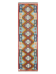 Maimana Afghanistan Kilim Runner Rug - 302 x 85 cm