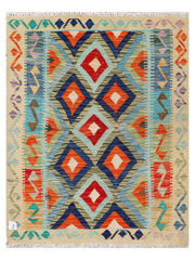 Maimana Afghanistan Kilim Accent Rug - 115 x 89 cm