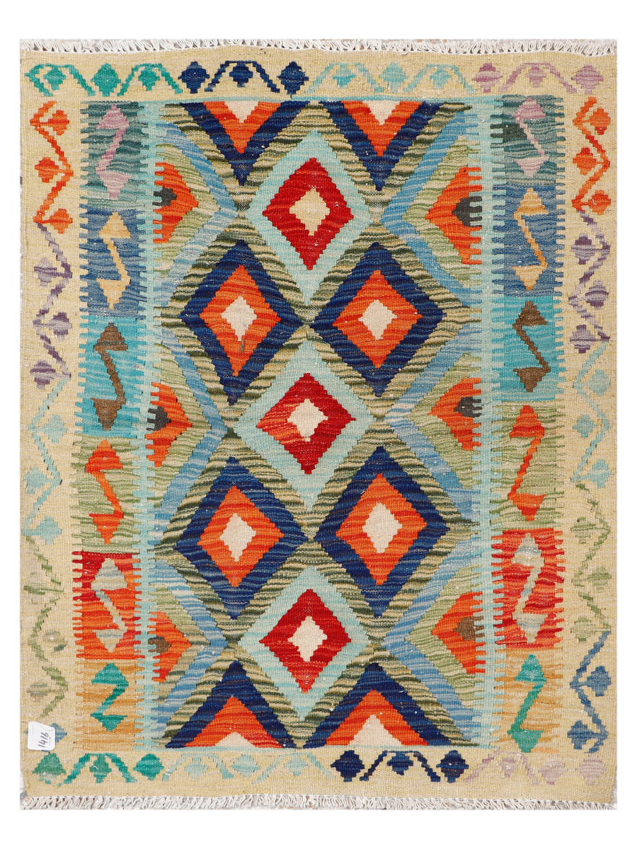 Maimana Afghanistan Kilim Accent Rug - 115 x 89 cm