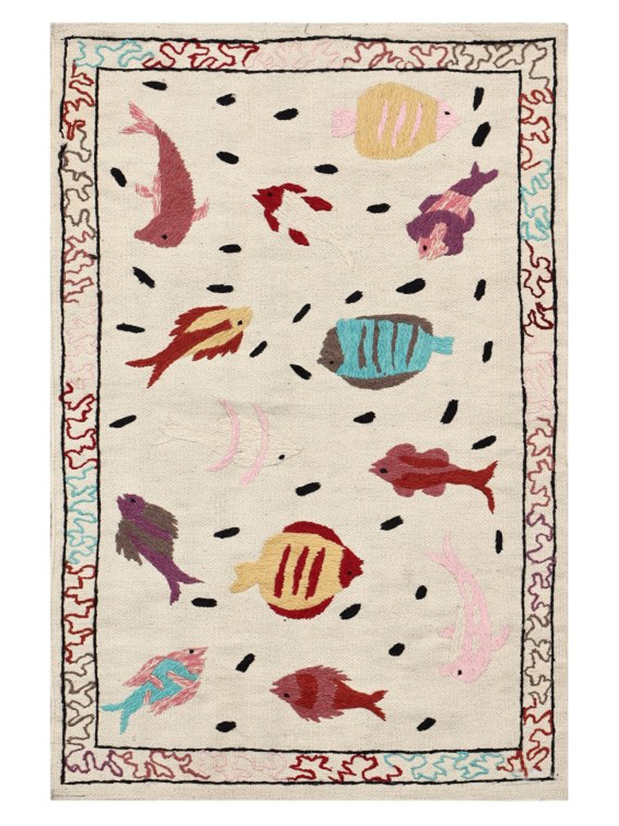 Suzani Hand Embroidered Kilim - Size: 120 x 80