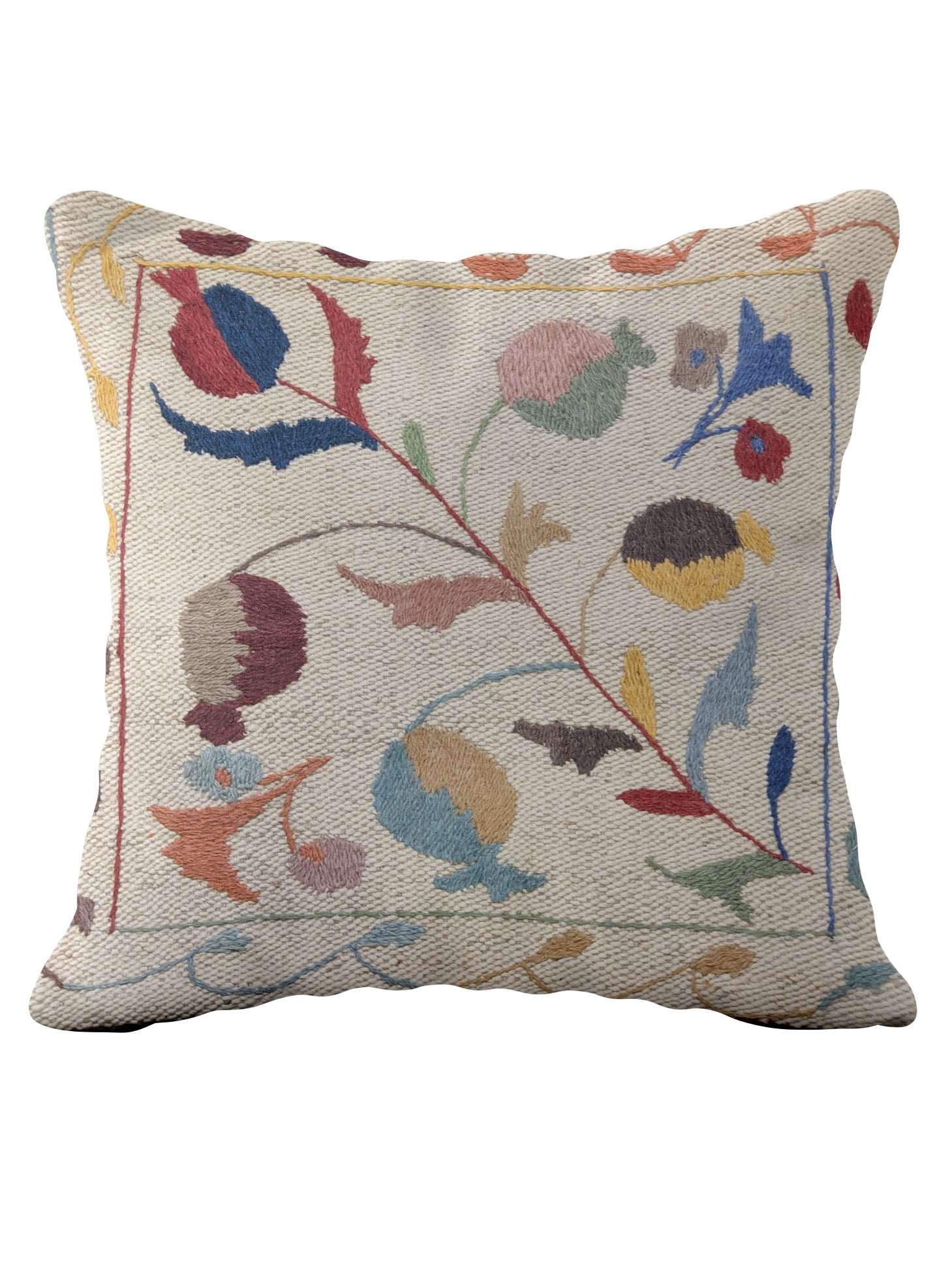 Suzani Hand Embroidered Cushion Cover - 45 x 45 cm
