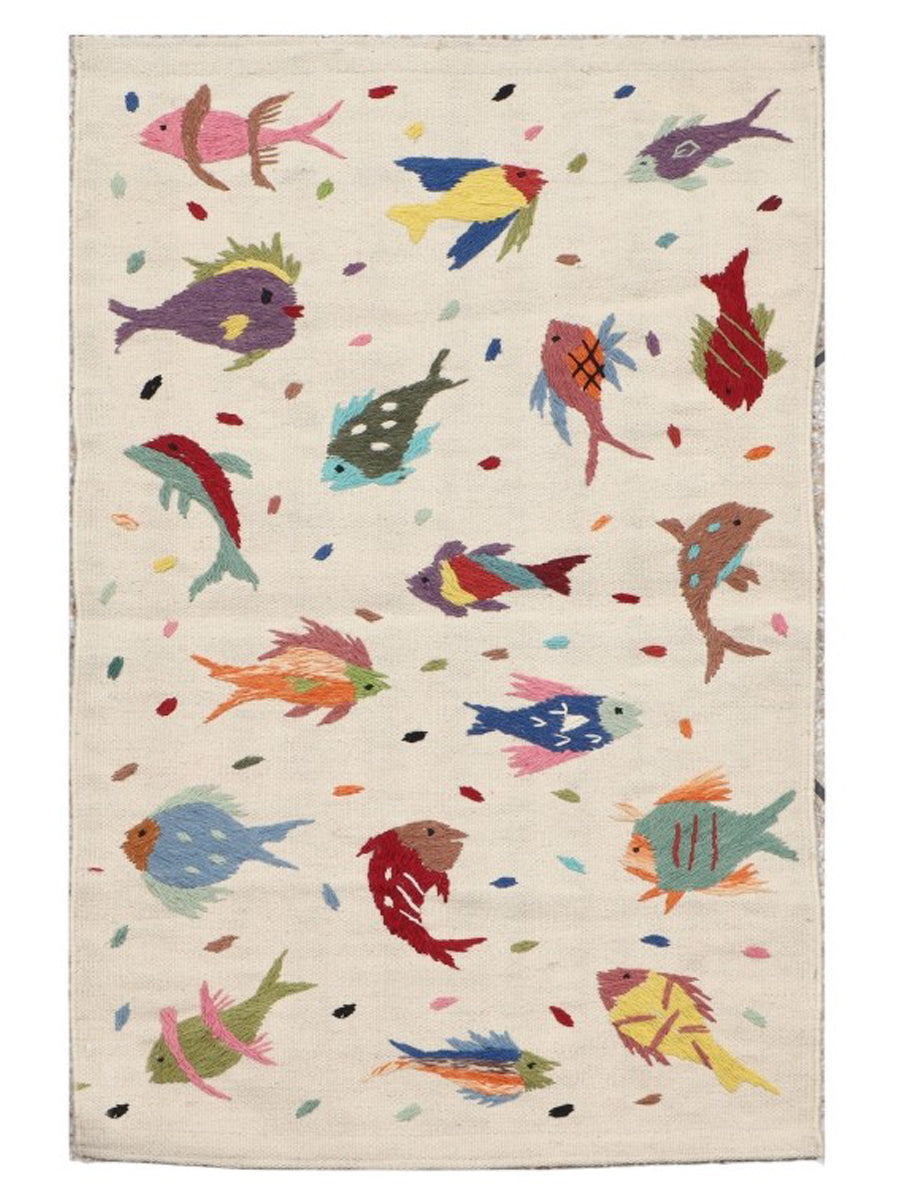 Suzani Hand Embroidered Kilim - Size: 120 x 80 cm