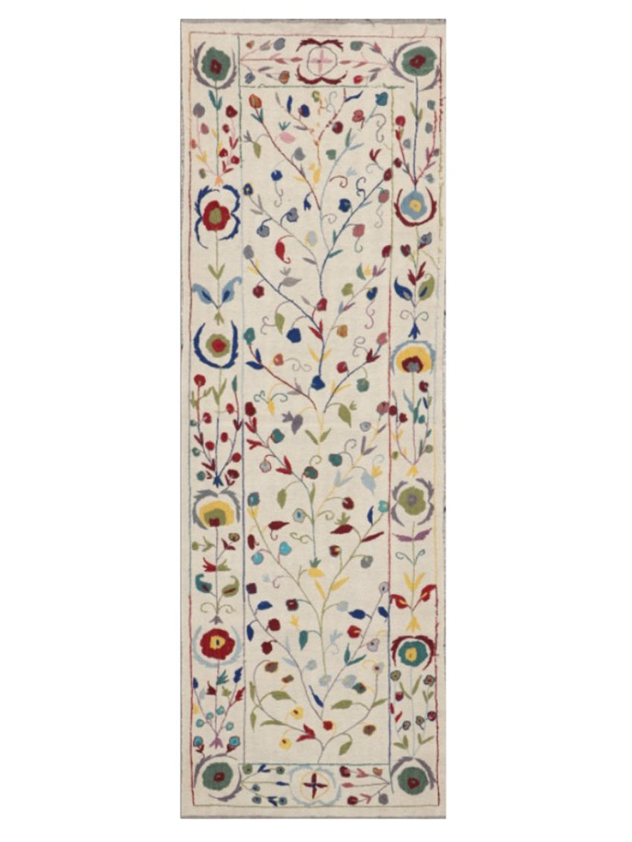 Suzani Hand Embroidered Kilim - Size: 240 x 80 cm