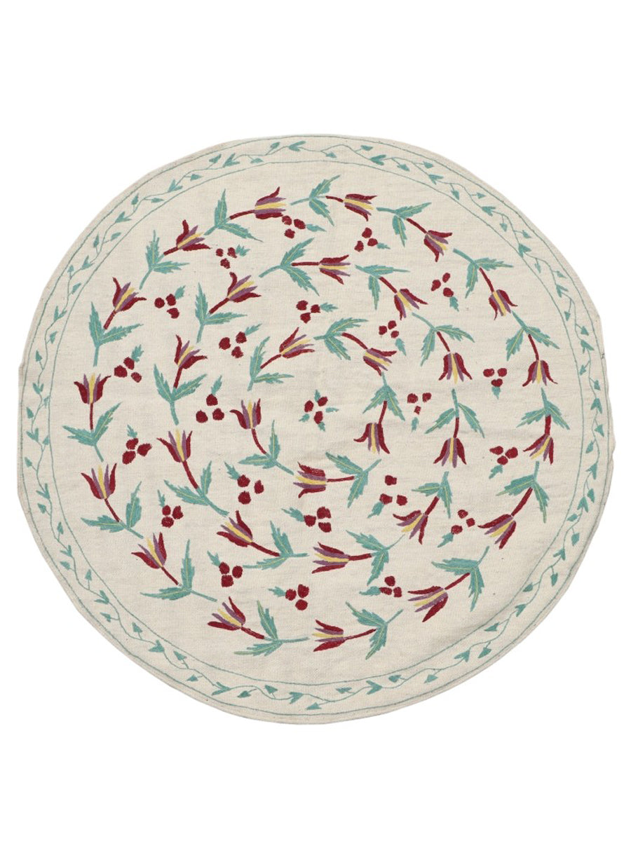 Suzani Hand Embroidered Kilim - Size: 150 x 150 cm