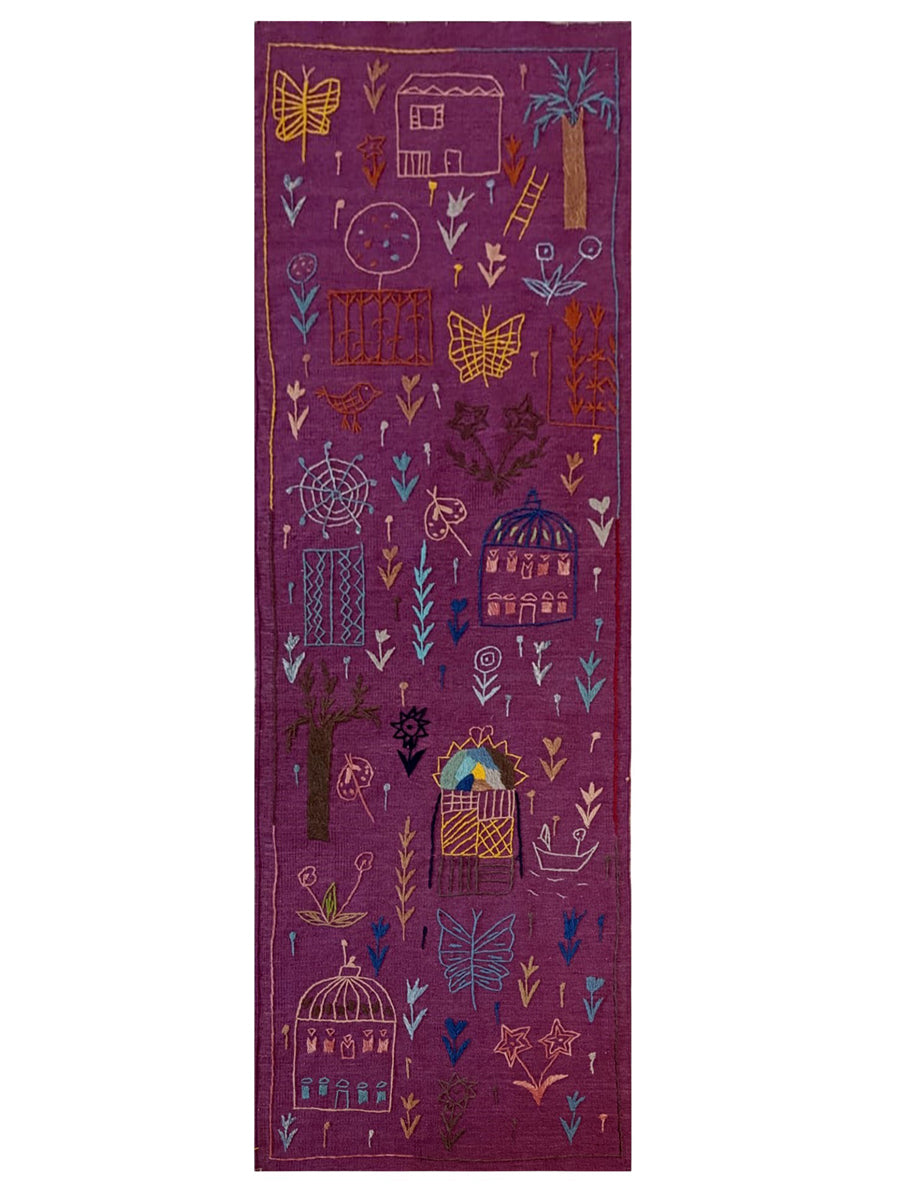 Suzani Hand Embroidered Kilim - Size: 240 x 80 cm