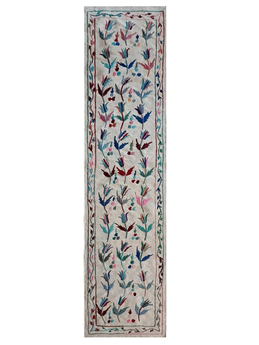 Suzani Hand Embroidered Kilim - Size: 240 x 60 cm